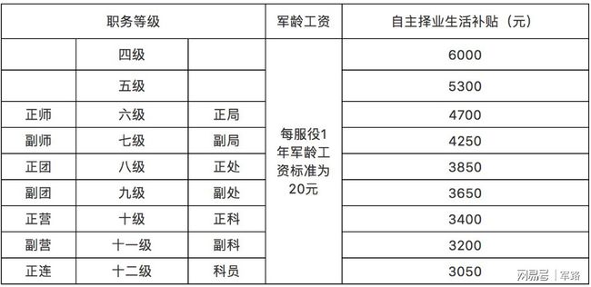 军改后最新工资表全面解析